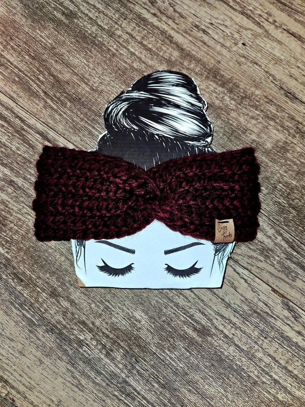 Handmade Maroon Knitted Headband - Cozy Women’s Ear Warmer